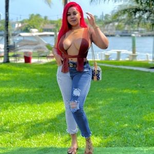 Plus Size Denim Patchwork Ripped Hole Skinny Jeans